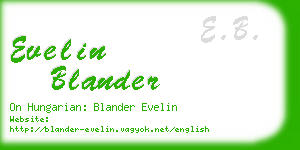 evelin blander business card